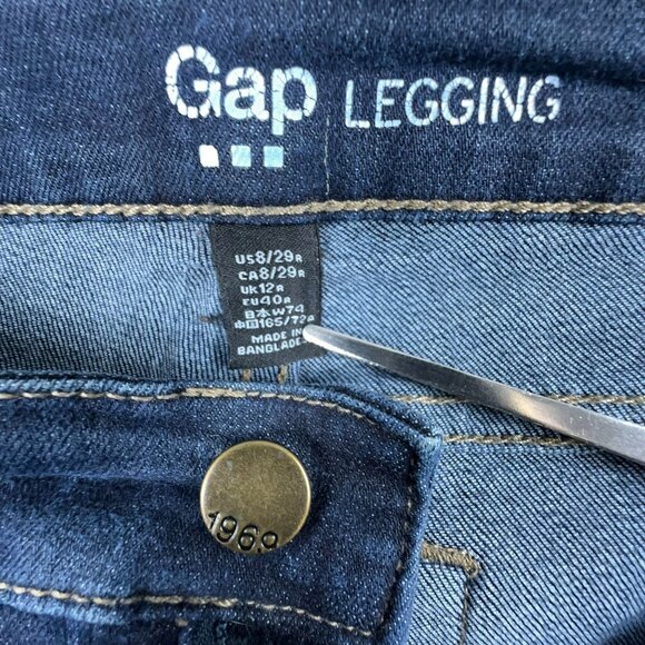 Gap Vintage 1969 Skinny Legging Jeans Mid Rise Denim Women's Blue Size 8/29R - Picture 5 of 11